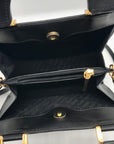 Hardy Amies Black Leather Top Handle Convertible Satchel
