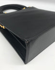 Hardy Amies Black Leather Top Handle Convertible Satchel