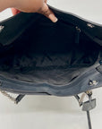 Michael Kors Black Monogram Canvas Jet Set Logo Chain Shoulder Bag