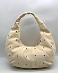 Sam Edelman Ivory Suede Faren Rhinestone Hobo Bag
