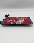 Brighton Red Pebbled Leather Blossom Hill Rouge Card Wristlet