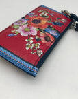 Brighton Red Pebbled Leather Blossom Hill Rouge Card Wristlet