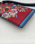 Brighton Red Pebbled Leather Blossom Hill Rouge Card Wristlet