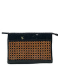 Black & Tan Patent Finish Pouch
