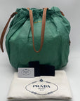 Prada Green Leather Shoulder Bag