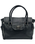 Nine West Black Pebbled Faux Leather Satchel Bag