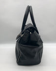 Nine West Black Pebbled Faux Leather Satchel Bag