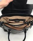 Nine West Black Pebbled Faux Leather Satchel Bag