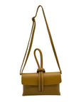 Borse in Pelle Mustard Yellow Italian Leather Crossbody Bag