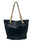 Michael Kors Jet Set Black Embossed Python Tote
