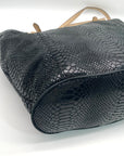 Michael Kors Jet Set Black Embossed Python Tote