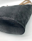 Michael Kors Jet Set Black Embossed Python Tote