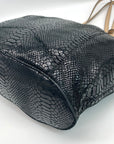 Michael Kors Jet Set Black Embossed Python Tote