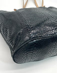 Michael Kors Jet Set Black Embossed Python Tote