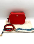 Tory Burch Orange Saffiano Leather Robinson Round Crossbody Bag