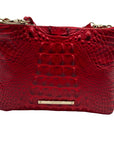 Brahim Red Croc-Embossed Leather Crossbody