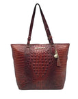 Brahmin Brown Melbourne Croc Embossed Leather Asher Tote Bag