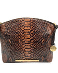 Brahmin Brown Snake Embossed Mini Dome Duxbury Crossbody