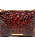 Brahmin Dark Brown Croc Embossed Melbourne Lorelei Crossbody Bag