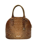 Brahmin Gold Croc Embossed Leather Georgina Saddle Melbourne Satchel Bag