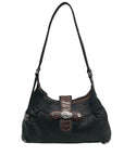 Brighton Black & Brown Leather Vintage Shoulder Bag