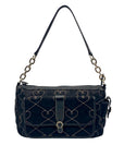 Brighton Black Fabric Heart Embroidery Shoulder Bag