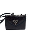 Brighton Brown Croc-Embossed Wallet Crossbody