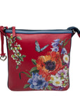 Brighton Red Leather Blossom Hill Rouge Scarlet Crossbody Bag