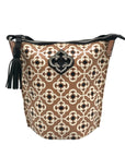 Brighton Tan Coated Canvas Pattern Crossbody