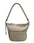 Brighton White Pebbled Leather Beck Organizer Shoulder Bag