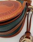 Dooney & Bourke Forest Green Pebbled Leather Canteen Crossbody Bag