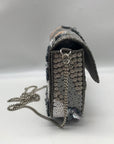 MMS Brands Grey Sequin-Embellished Evening Clutch