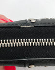Michael Kors Black Saffiano Leather Studded Zip Around Wristlet Wallet