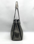 Michael Kors Metallic Grey Leather Susan Quilted Shoulder Bag