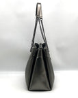 Michael Kors Metallic Grey Leather Susan Quilted Shoulder Bag