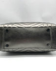 Michael Kors Metallic Grey Leather Susan Quilted Shoulder Bag