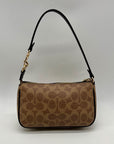 Coach Khaki and Brown Canvas Coated shoulder bag
