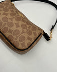 Coach Khaki and Brown Canvas Coated shoulder bag