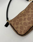 Coach Khaki and Brown Canvas Coated shoulder bag