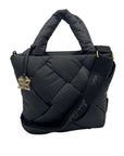 Sam Edelman Jianna Black Woven Nylon Small Tote