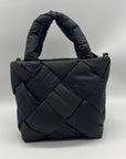 Sam Edelman Jianna Black Woven Nylon Small Tote
