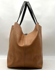 Luruena Brown Pebbled Leather Shoulder Bag