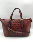 Brahmin Pecan Melbourne Croc Embossed Leather Asher Convertible Satchel