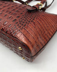 Brahmin Pecan Melbourne Croc Embossed Leather Asher Convertible Satchel