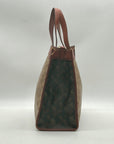 Coach Brown Coated Canvas & Horse And Carriage Print Tote Bag-C0776