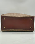 Coach Brown Coated Canvas & Horse And Carriage Print Tote Bag-C0776