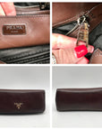 Prada Brown Cervo Leather Hobo Bag