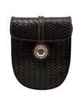 Brighton One World Brown Woven Leather Crossbody