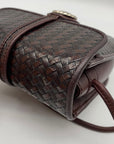 Brighton One World Brown Woven Leather Crossbody