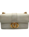 Christian Dior Chalk Leather 30 Montaigne East West Shoulder Bag